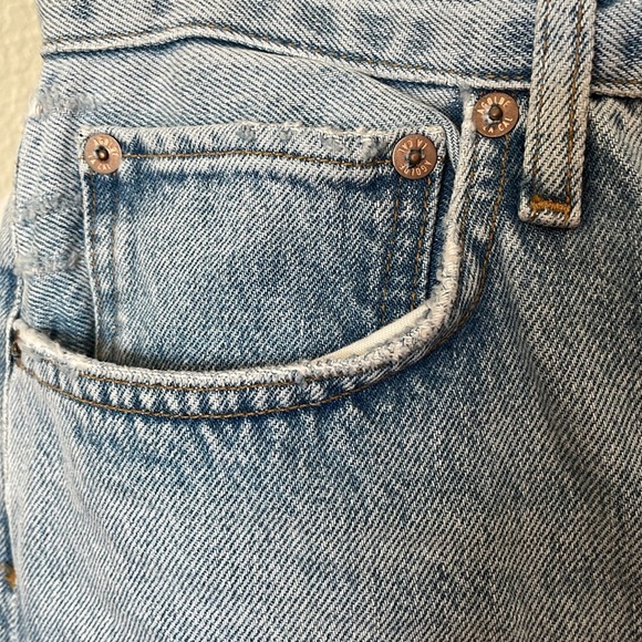 Agolde 90s Crop Mid Rise Loose Straight Blue Straight Jeans Classic Fit - Picture 5 of 11